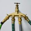 image4 Way Hose Splitter 34quot GHT Garden Hose Splitter 4 Way Solid Brass Hose Connector Heavy Duty Hose Spigot Adapter With 8 Valves