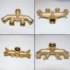 image4 Way Hose Splitter 34quot GHT Garden Hose Splitter 4 Way Solid Brass Hose Connector Heavy Duty Hose Spigot Adapter With 8 Valves