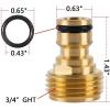 imageGarden Hose Quick Connector Hose Quick Connect 34 inch GHT Brass Easy Connect Fitting Male With 4 Gaskets 10pcs6 Pcs