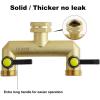imageHQMPC 2 Way Hose Y Valve Hose Splitter Garden Hose Y Valve Connectors 2 way shut off valves With Solid Brass Handle Brass Y Valves Water Garden Hose Adapter 34quotGHT Thread Extra 4 Presure washers2 Way splitter