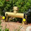 imageHQMPC 2 Way Hose Y Valve Hose Splitter Garden Hose Y Valve Connectors 2 way shut off valves With Solid Brass Handle Brass Y Valves Water Garden Hose Adapter 34quotGHT Thread Extra 4 Presure washers2 Way splitter