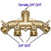 imageHQMPC 2 Way Hose Y Valve Hose Splitter Garden Hose Y Valve Connectors 2 way shut off valves With Solid Brass Handle Brass Y Valves Water Garden Hose Adapter 34quotGHT Thread Extra 4 Presure washers4 Way splitter