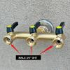 imageHQMPC 2 Way Hose Y Valve Hose Splitter Garden Hose Y Valve Connectors 2 way shut off valves With Solid Brass Handle Brass Y Valves Water Garden Hose Adapter 34quotGHT Thread Extra 4 Presure washers3 Way splitter