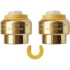 imageHQMPC 34quot Push Fit PEX End Cap PushtoConnect Brass Plumbing Fittings No Lead Brass Plumbing Fittings with Disconnect Clip for Copper CPVC 2Pcs2