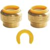 imageHQMPC 34quot Push Fit PEX End Cap PushtoConnect Brass Plumbing Fittings No Lead Brass Plumbing Fittings with Disconnect Clip for Copper CPVC 2Pcs2