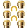 imageHQMPC 34quot Push Fit PEX End Cap PushtoConnect Brass Plumbing Fittings No Lead Brass Plumbing Fittings with Disconnect Clip for Copper CPVC 2Pcs6