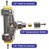 imageHQMPC Angle Stop Valve 12quot Ptc x 12quot No Lead Compression Push Fit Angle Shut Off Water Valve with Disconnect Clip PushtoConnect PEX Copper CPVC 2Pcs 2