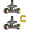 imageHQMPC Angle Stop Valve 12quot Ptc x 12quot No Lead Compression Push Fit Angle Shut Off Water Valve with Disconnect Clip PushtoConnect PEX Copper CPVC 2Pcs 2