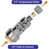 imageHQMPC Angle Stop Valve 12quot Ptc x 12quot No Lead Compression Push Fit Angle Shut Off Water Valve with Disconnect Clip PushtoConnect PEX Copper CPVC 2Pcs 6