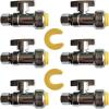 imageHQMPC Angle Stop Valve 12quot Ptc x 12quot No Lead Compression Push Fit Angle Shut Off Water Valve with Disconnect Clip PushtoConnect PEX Copper CPVC 2Pcs 6