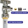 imageHQMPC Angle Stop Valve 12quot Ptc x 12quot No Lead Compression Push Fit Angle Shut Off Water Valve with Disconnect Clip PushtoConnect PEX Copper CPVC 2Pcs 6
