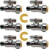 imageHQMPC Angle Stop Valve 12quot Ptc x 12quot No Lead Compression Push Fit Angle Shut Off Water Valve with Disconnect Clip PushtoConnect PEX Copper CPVC 2Pcs 6