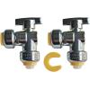 imageHQMPC Angle Stop Valve 12quot Ptc x 38quot No Lead Compression Push Fit Angle Shut Off Water Valve with Disconnect Clip PushtoConnect PEX Copper CPVC 2Pcs2