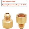 imageHQMPC Brass Flare Adapter Air Hose Fitting Brass Tube Fitting Coupling 38quotFlare12quotNPT 6Pcs2