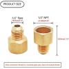 imageHQMPC Brass Flare Adapter Air Hose Fitting Brass Tube Fitting Coupling 38quotFlare12quotNPT 6Pcs2