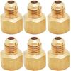 imageHQMPC Brass Flare Adapter Air Hose Fitting Brass Tube Fitting Coupling 38quotFlare12quotNPT 6Pcs6