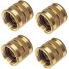 imageHQMPC Brass Garden Hose Connector Garden Hose Adapter Double Female Swivel Hose Connector 34 Inch GHT Brass Connector 4 Pieces4Pcs