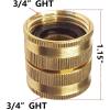 imageHQMPC Brass Garden Hose Connector Garden Hose Adapter Double Female Swivel Hose Connector 34 Inch GHT Brass Connector 4 Pieces4Pcs