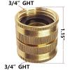 imageHQMPC Brass Garden Hose Connectors Double Female Swivel Hose Connectors Garden Hose Adapters 34 Inch GHT Brass Connector 4 Pieces4 SETS WIVEL