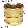imageHQMPC Brass Garden Hose Connectors Double Female Swivel Hose Connectors Garden Hose Adapters 34 Inch GHT Brass Connector 4 PiecesHEX 4 SETS