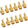 imageHQMPC Brass Pipe Fitting Brass Barb Hose Connectors 14quotHose Barb X14quot NPT 12Pcs12