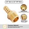 imageHQMPC Brass Pipe Fitting Brass Barb Hose Connectors 14quotHose Barb X14quot NPT 12Pcs20