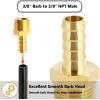 imageHQMPC Brass Pipe Fitting Brass Barb Hose Connectors 14quotHose Barb X14quot NPT 12Pcs6