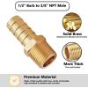 imageHQMPC Brass Pipe Fitting Brass Barb Hose Connectors 14quotHose Barb X14quot NPT 12Pcs6