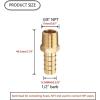 imageHQMPC Brass Pipe Fitting Brass Barb Hose Connectors 14quotHose Barb X14quot NPT 12Pcs6