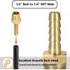 imageHQMPC Brass Pipe Fitting Brass Barb Hose Connectors 14quotHose Barb X14quot NPT 12Pcs6