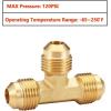 imageHQMPC Brass Tube Tee Gas Fitting Gas Connector Flare Fitting Brass Tee 12quotFlare 6Pcs2
