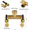 imageHQMPC Garden Hose 2 Way Valve Brass Splitter with Solid Brass Handle Hose Adapter 2 Way Valve 34quot GHT Thread New Model