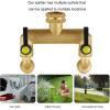 imageHQMPC Garden Hose 2 Way Valve Brass Splitter with Solid Brass Handle Hose Adapter 2 Way Valve 34quot GHT Thread New Model
