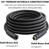 imageHQMPC Garden Hose 58quotIDx30 Hose Stiff And Rigid Light Weight Durable Non Kinking Water Hose Female Brass Hose Fittings 30 FEET Black