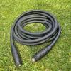 imageHQMPC Garden Hose 58quotIDx30 Hose Stiff And Rigid Light Weight Durable Non Kinking Water Hose Female Brass Hose Fittings 30 FEET Black