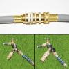 imageHQMPC Garden Hose Adapter Double Female Swivel Hose Connector With Double Male Connector 34 Inch GTH Brass Connector Garden Hose Connector 4 Pack With 6 Pcs Washers