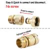 imageHQMPC Garden Hose Quick Connect Solid Brass Quick Connector Garden Hose Fitting Water Hose Connectors 34 inch GHT 2SETS3 Sets