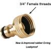 imageHQMPC Garden Hose Quick Connect Solid Brass Quick Connector Garden Hose Fitting Water Hose Connectors 34 inch GHT 2SETS3 Sets