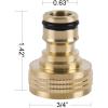 imageHQMPC Garden Hose Quick Connect Solid Brass Quick Connector Garden Hose Fitting Water Hose Connectors 34 inch GHT 2SETS6 Sets