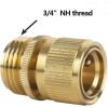 imageHQMPC Garden Hose Quick Connect Solid Brass Quick Connector Garden Hose Fitting Water Hose Connectors 34 inch GHT 2SETS6 Sets