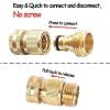 imageHQMPC Garden Hose Quick Connect Solid Brass Quick Connector Garden Hose Fitting Water Hose Connectors 34 inch GHT 4Sets2 Sets