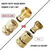 imageHQMPC Garden Hose Quick Connect Solid Brass Quick Connector Garden Hose Fitting Water Hose Connectors 34 inch GHT 4Sets3 Sets