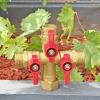 imageHQMPC Garden Hose Splitter Brass Hose Splitter With Stainless Steel Long Handle Brass Y Valve Water Garden Hose Adapter 3 Way Y Valve 34quot GHT Thread Red Handle