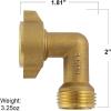 imageHQMPC Hose Elbow Garden Hose Elbows Hose RV Adapter 34quot GHT Brass Water Hose 90 Degree Elbows Heavy Duty 4 Pack With 4pcs Washers2PCS B