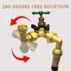 imageHQMPC Hose Elbow Garden Hose Elbows Hose RV Adapter 34quot GHT Brass Water Hose 90 Degree Elbows Heavy Duty 4 Pack With 4pcs Washers2Pcs