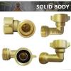 imageHQMPC Hose Elbow Garden Hose Elbows Hose RV Adapter 34quot GHT Brass Water Hose 90 Degree Elbows Heavy Duty 4 Pack With 4pcs Washers4Pcs