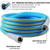 imageHQMPC Hose Garden Hose With 58 in x 30 ft Water Hose Heavy Duty Durable Material Water Hose with Solid Fittings BLUE30 FEET WITH NOZZLE