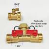 imageHQMPC Hose Splitter  HeavyDuty Brass Garden Faucet Connector Garden Hose Splitter 4 Way 34quot GHT Thread Red Handle2 Way Hose Splitter