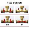 imageHQMPC Hose Splitter  HeavyDuty Brass Garden Faucet Connector Garden Hose Splitter 4 Way 34quot GHT Thread Red Handle2 Way Hose Splitter