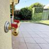 imageHQMPC Hose Splitter  HeavyDuty Brass Garden Faucet Connector Garden Hose Splitter 4 Way 34quot GHT Thread Red Handle2 Way Hose Splitter